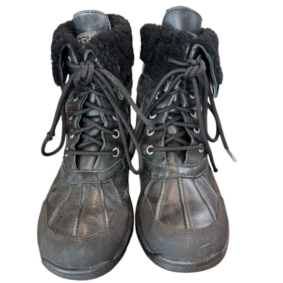 UGG Butte Cold Weather Winter & Rain Black Lace Up Boots for Women - Picture 2 of 10